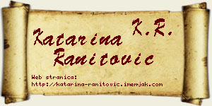 Katarina Ranitović vizit kartica